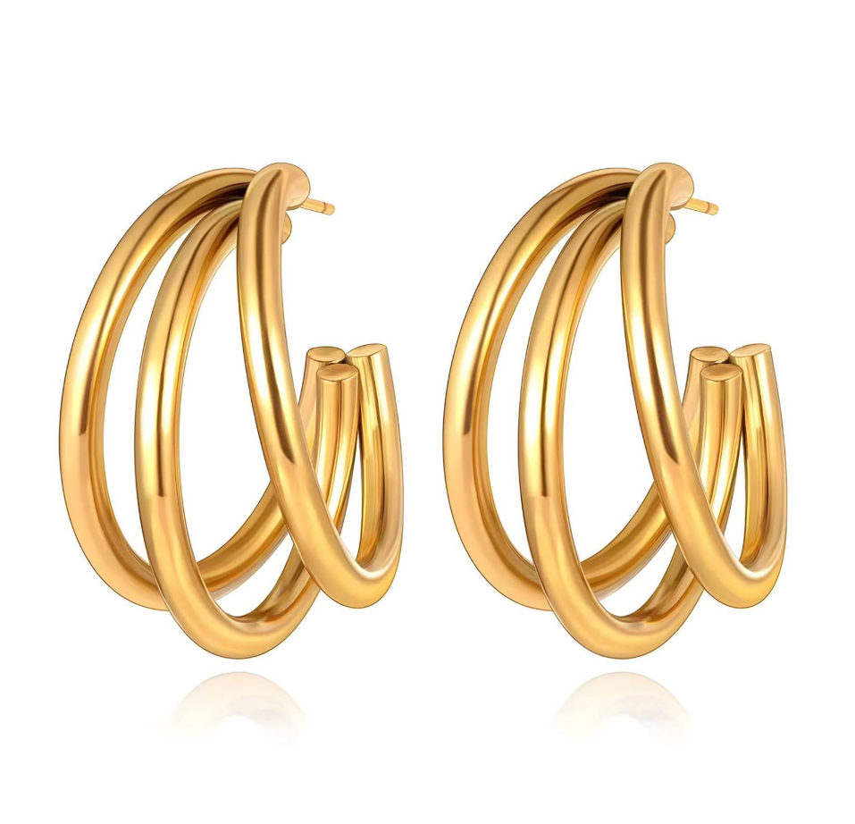 Trinity Triple Hoop Earrings