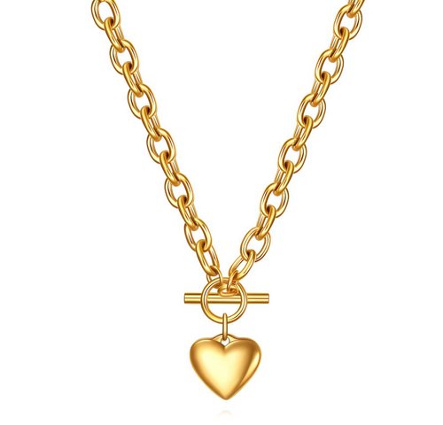 Ella Puffy Heart Charm Necklace